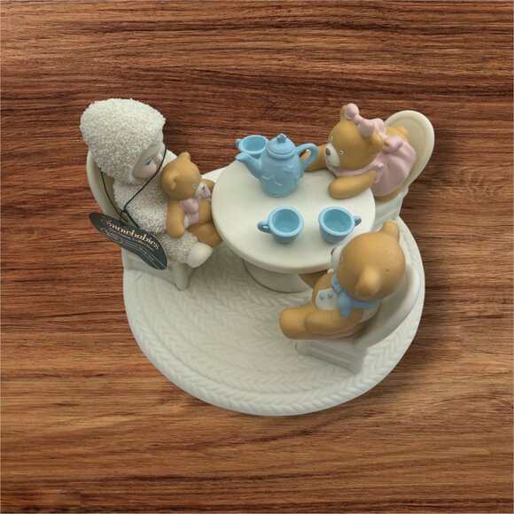 Snowbabies Teddy Bear Tea Figurine From The Guest Collection By Department 56 - Picture 1 of 6